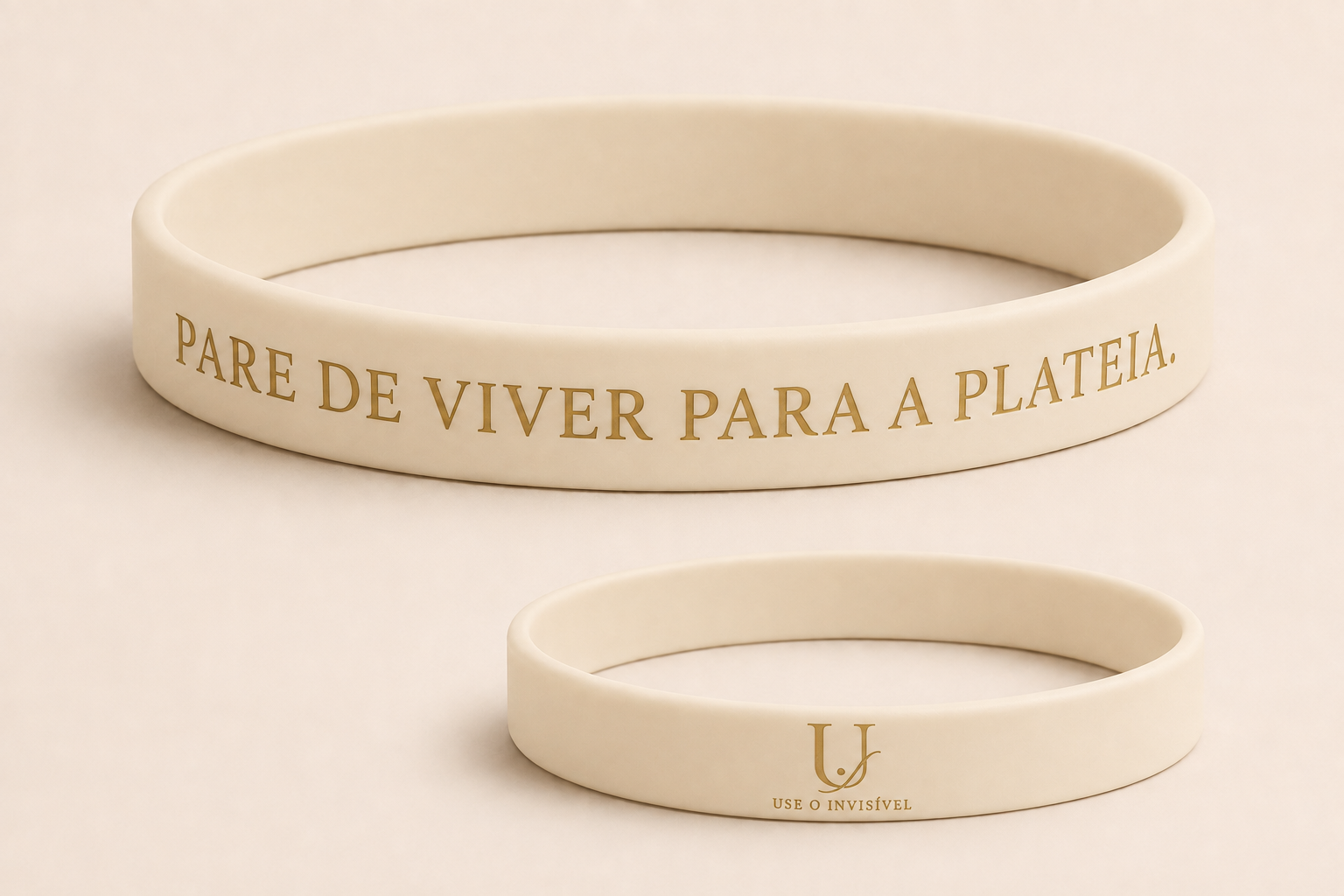 Pulseira Pare de Viver Para a Plateia — Creme — foto 1 de 1